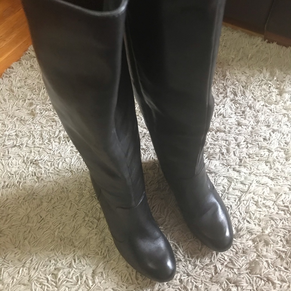 Born Crown Olana tall platform leather wedge boots